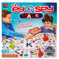 Gra na spostrzegawczość i refleks online "Ey-O-Spy Game" z planszą pełną obrazków. Dzieci szukają przedmiotów, ćwicząc spostrzegawczość.