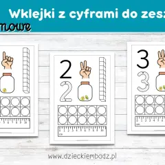 Karty pracy z cyframi 1, 2, 3. Pomagają w nauce liczenia i pisania cyfr.
