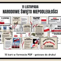 Gazetka na 11 listopada do druku: zbiór materiałów o historii, symbolach i bohaterach Polski. Idealna do szkoły i domu.