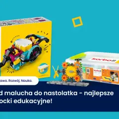 Różne rodzaje klocków edukacyjnych dla dzieci: LEGO Education Spike Prime i Korbo. Zabawa, rozwój, nauka.