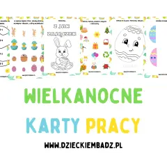 Wielkanocne karty pracy dla dzieci: kolorowanki, zadania z liczeniem i rysowanie zajączka.