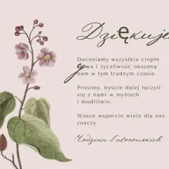 Elegancki podziękowanie szablon do edycji z kwiatowym motywem. Wyrazy wdzięczności za wsparcie w trudnym czasie.