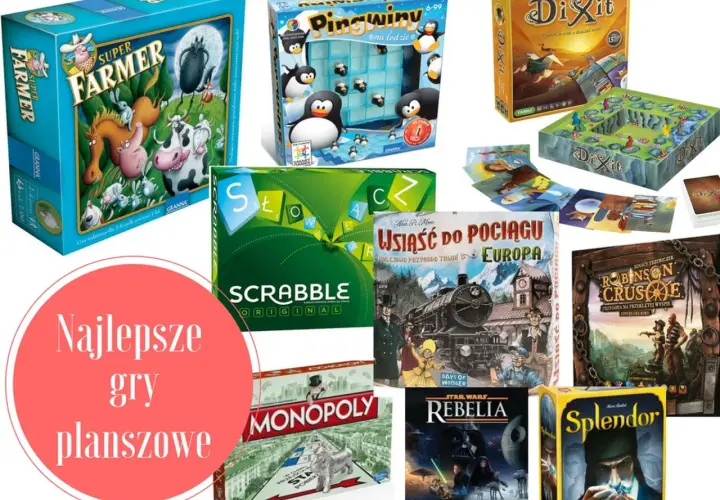 Super Farmer, Pingwiny na lodzie, Scrabble, Monopoly, Dixit, Usiąść do pociągu, Robinson Crusoe, Rebelia, Splendor – to świetna gra rodzinna dla każdego!