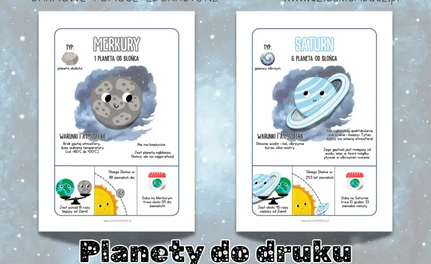 Planety do druku dla dzieci - Jak uczyć skutecznie?