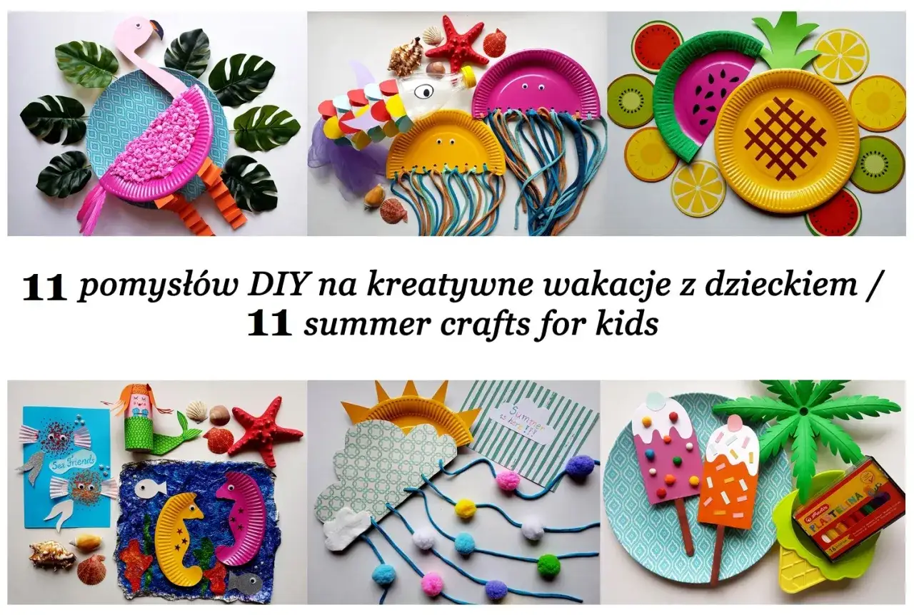 Kolorowe prace plastyczne lato: flaming, meduzy, owoce, syrenka, koniki morskie, lody. Inspiracje DIY dla dzieci.